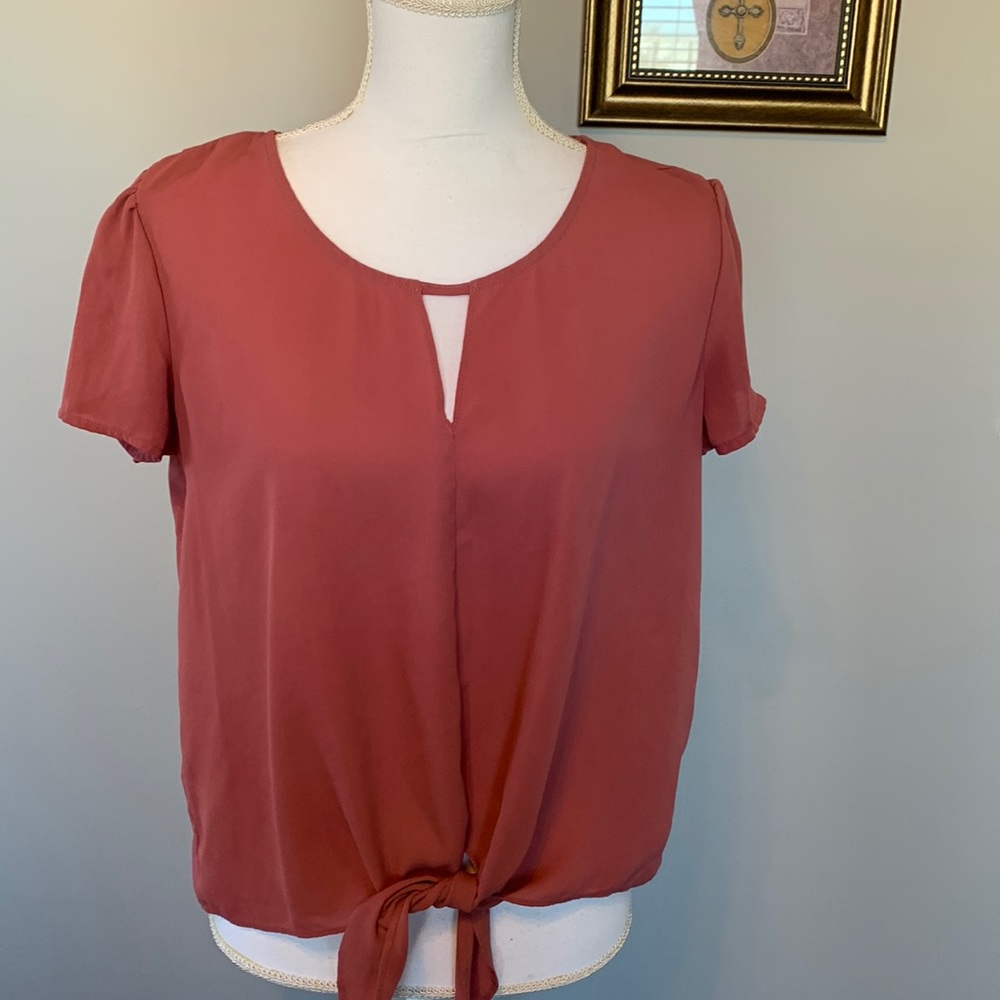 Pink Rose pullover mauve blouse Size Large